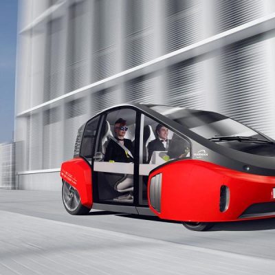 Carro autónomo com jardim interior